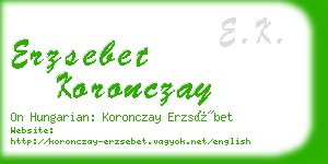 erzsebet koronczay business card